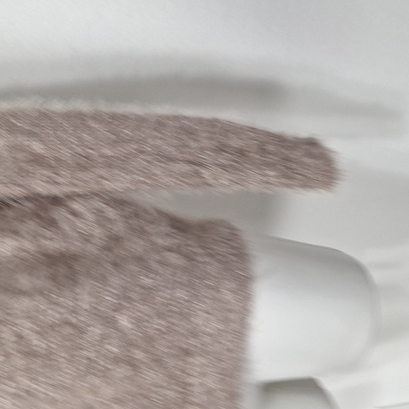 Express "NEW" Tan Black Soft Cozy Fuzzy Lace Up Crew Neck Y2K Sweater Size S - Picture 4 of 13